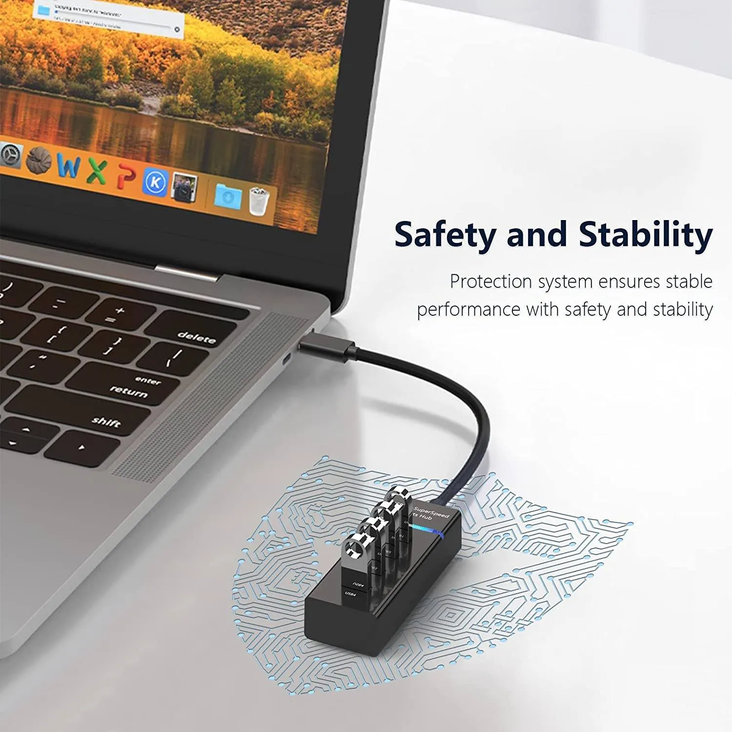 4-Port USB 3.0 USB Splitter with 3ft Extended Cable
