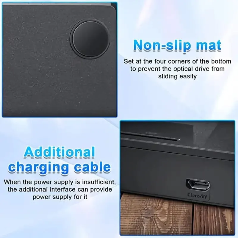 6-in-1 Portable USB 3.0 Ultra-Thin External DVD Recorder Drive