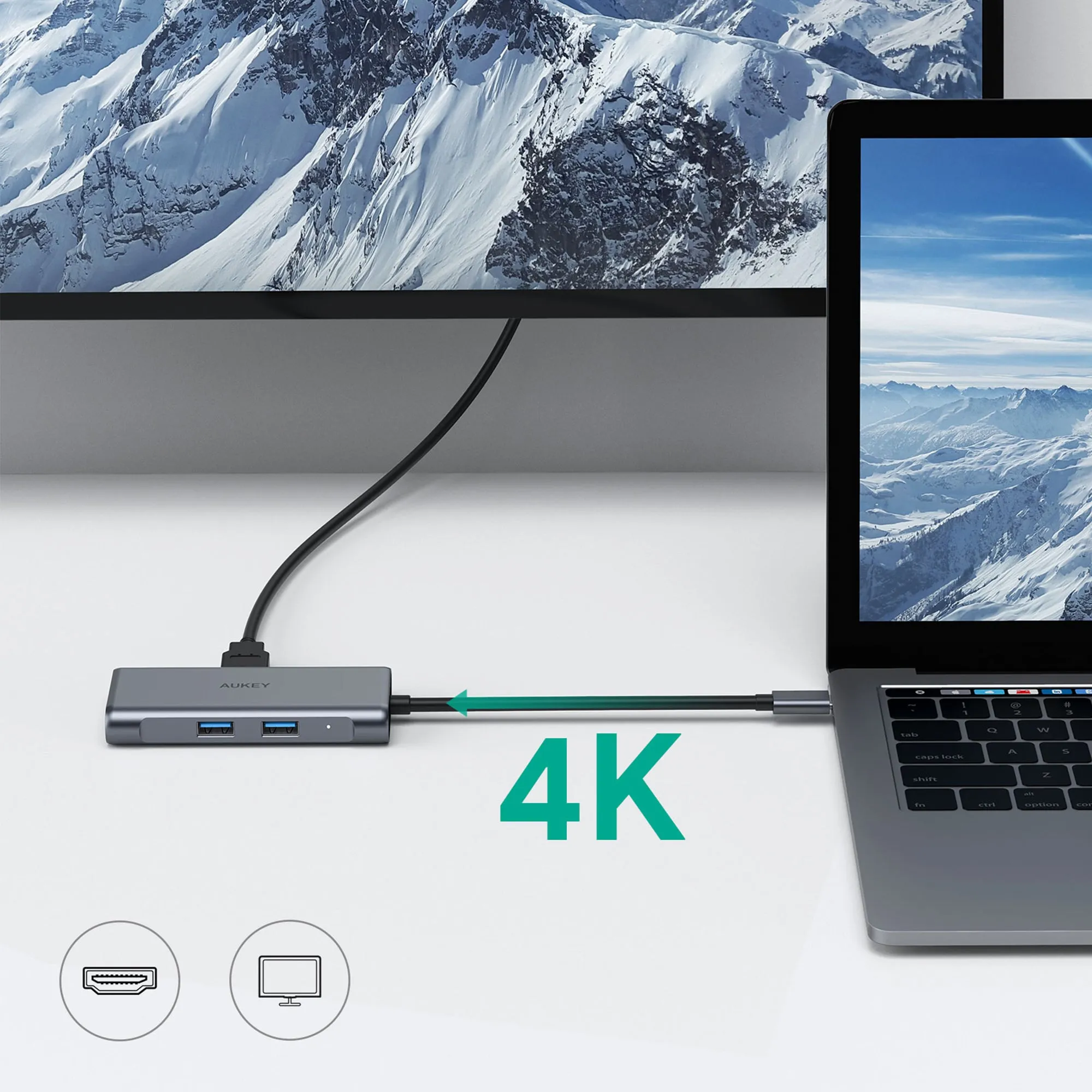 CB-C75 6-In-1 100W USB C Hubs With HDMI USD3.0 Ethernet