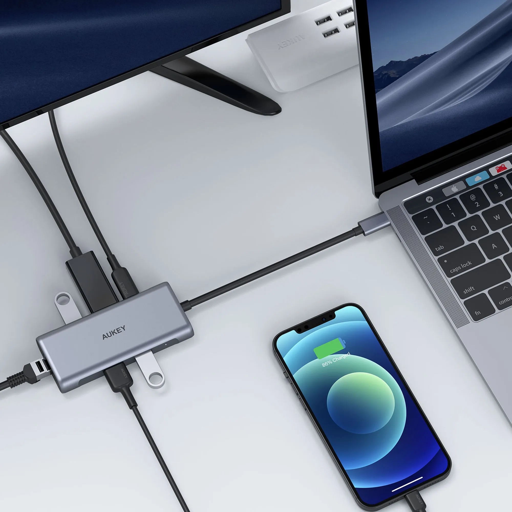 CB-C75 6-In-1 100W USB C Hubs With HDMI USD3.0 Ethernet
