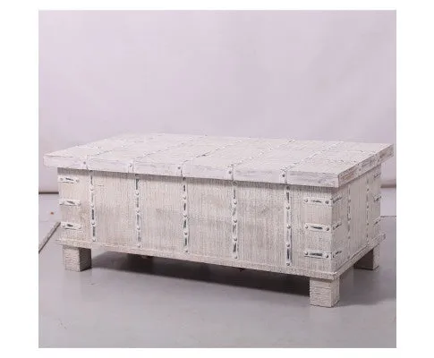 Daksh Coffee Table Antique Handcrafted Solid Mango Wood Storage Trunk Chest Box
