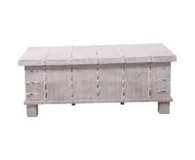 Daksh Coffee Table Antique Handcrafted Solid Mango Wood Storage Trunk Chest Box