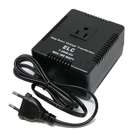 ELC 300 Watt Voltage Converter Transformer Heavy Duty Compact - Step Down - 220/240 to 110/120 Volt - Light Weight - Travel - For Hair Straightener, Toothbrush, TVs, Laptops, Chargers
